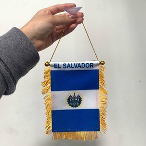 El Salvador window hanging flag banners with suction